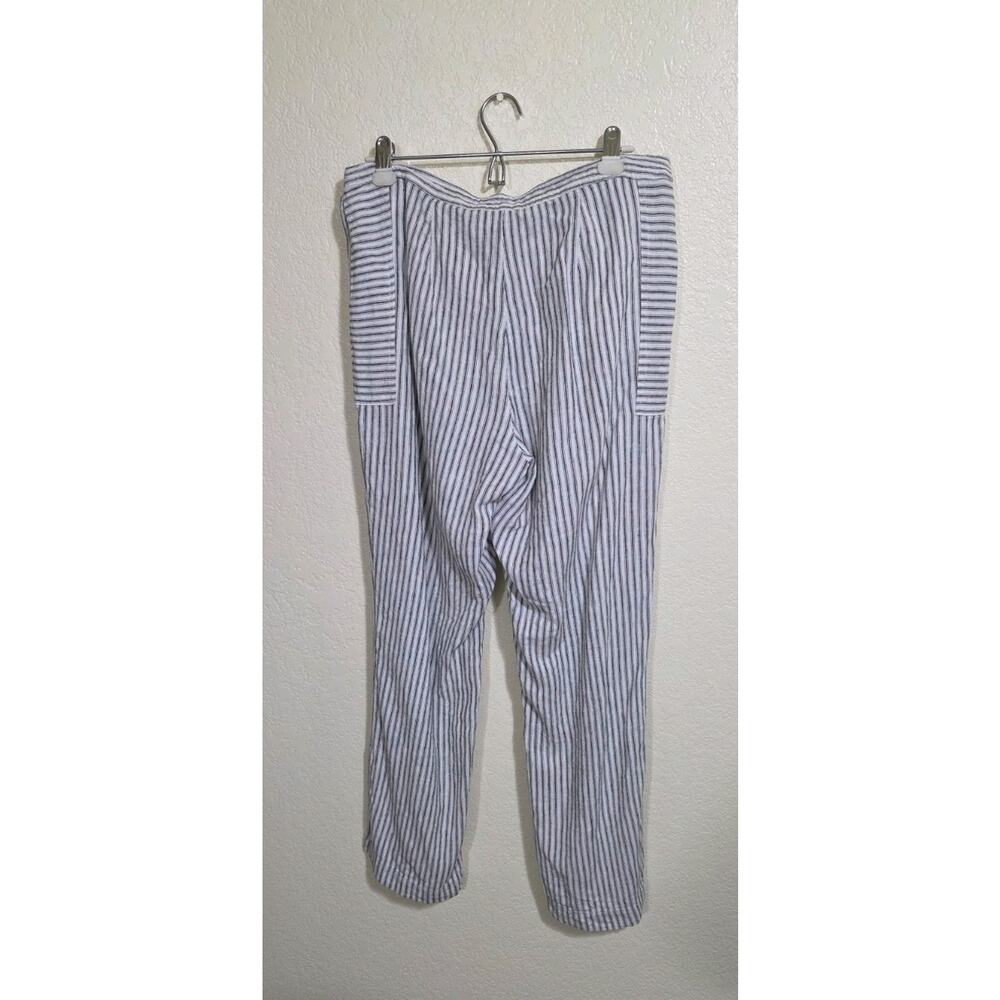 Laundry By Shelli Segal Striped White Beach Linen Lounge Pants Women's Size 10 - Picture 3 of 9